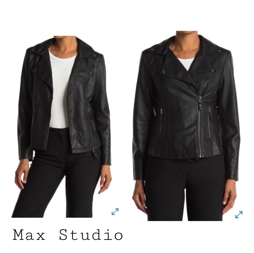 Max faux moto leather jacket